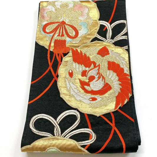 4083# Japanese Vintage Fukuro Obi Belt Kimono Fabric Silk Traditional Unused