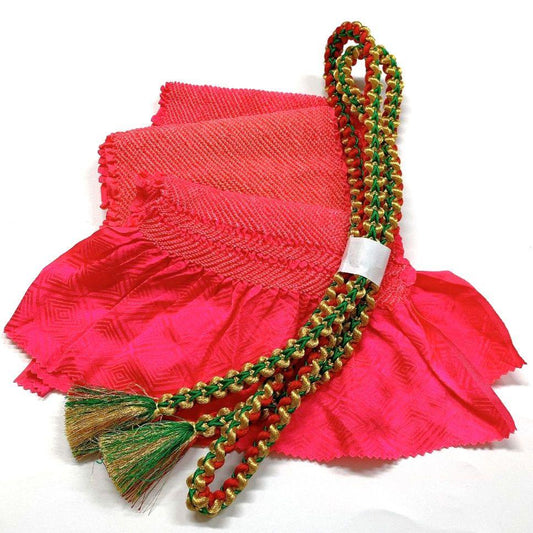 4644# Japanese Kimono Accessory Obiage and Obijime 2-piece Set Silk Shibori