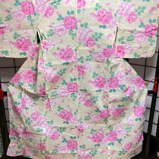 4854# Japanese Yukata Kimono Vintage Cotton Fabric Robe Women's Traditional
