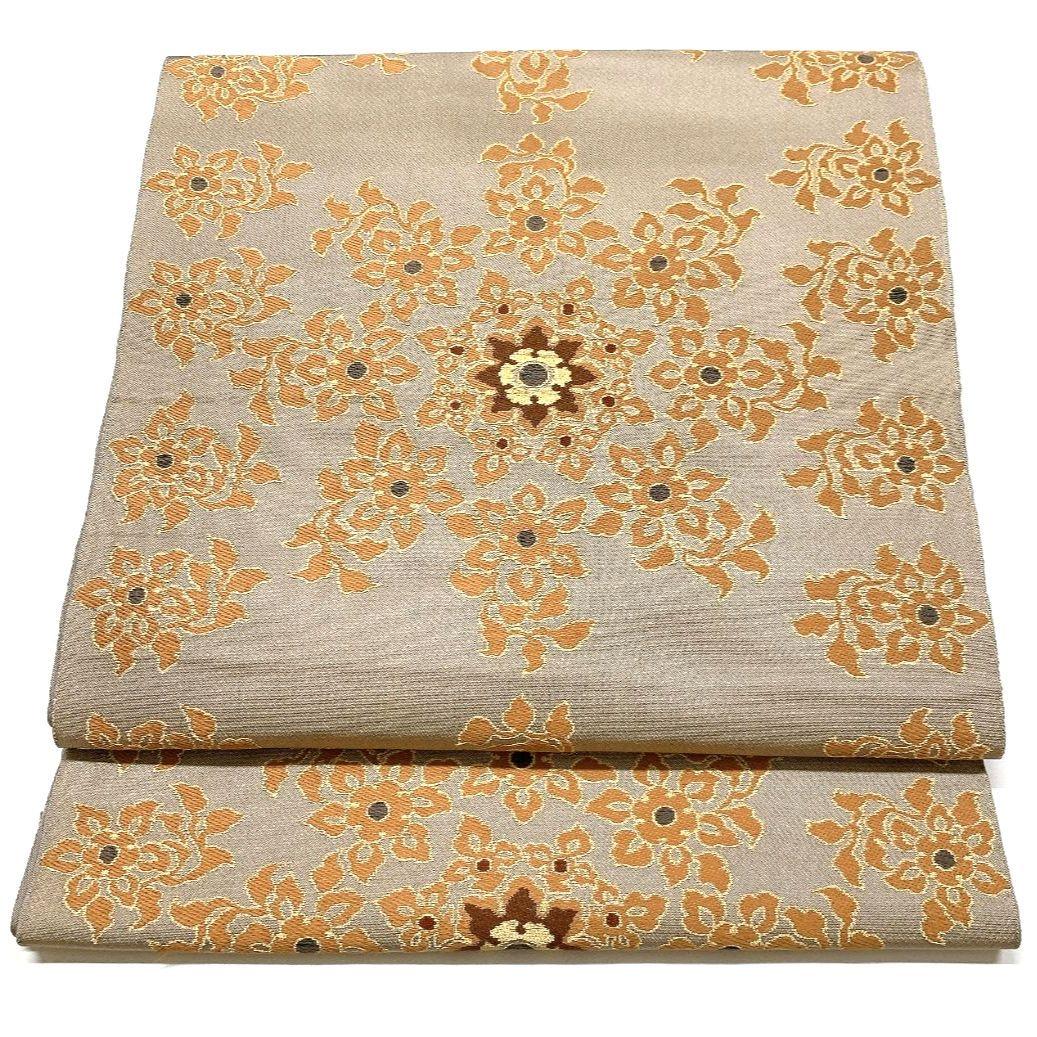 5059# Japanese Vintage Fukuro Obi Belt Kimono Fabric Silk Traditional Embroidery　