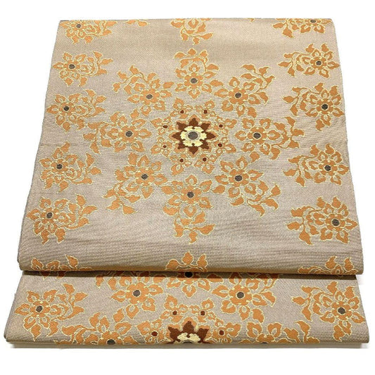 5059# Japanese Vintage Fukuro Obi Belt Kimono Fabric Silk Traditional Embroidery　