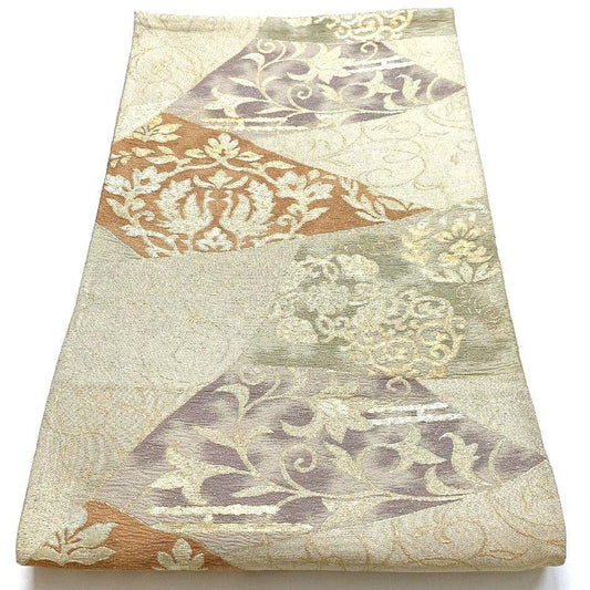 4537# Japanese Vintage Fukuro Obi Belt Kimono Fabric Silk Traditional