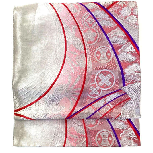 4902# Japanese Vintage Fukuro Obi Belt Kimono Fabric Silk Traditional