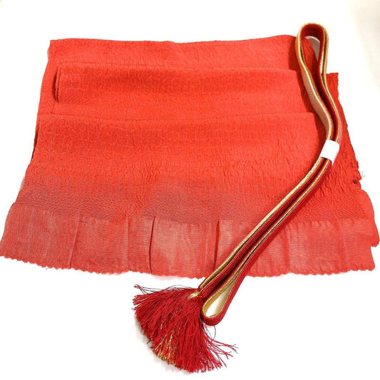 3684# Japanese Kimono Accessory Vintage Obiage and Obijime 2-piece Set Silk