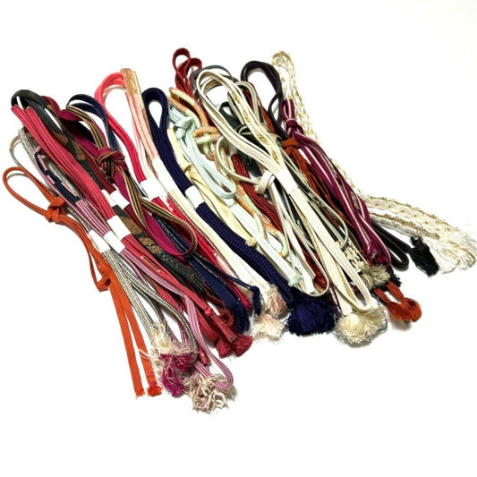 5824# Japanese Vintage Bundle 25pcs Set Bulk Obijime Kimono Silk Wholesale