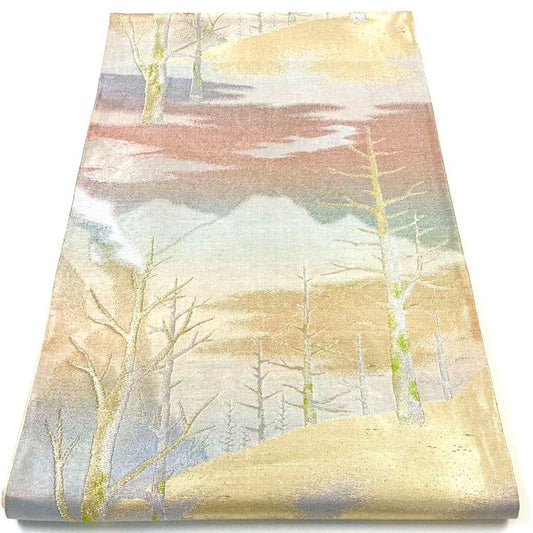 4944# Japanese Vintage Fukuro Obi Belt Kimono Fabric Silk Traditional