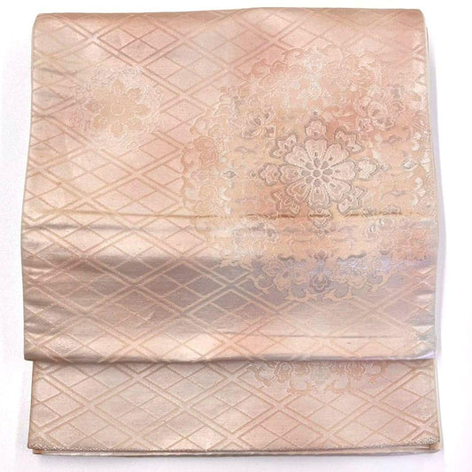 3009# Japanese Vintage Fukuro Obi Belt Kimono Fabric Silk Traditional Gold