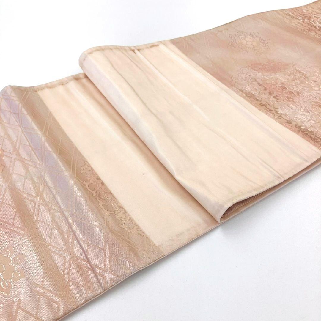 3009# Japanese Vintage Fukuro Obi Belt Kimono Fabric Silk Traditional Gold