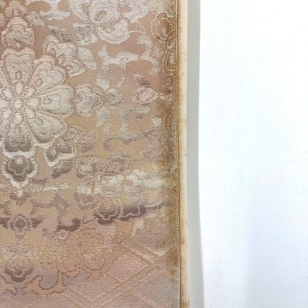 3009# Japanese Vintage Fukuro Obi Belt Kimono Fabric Silk Traditional Gold