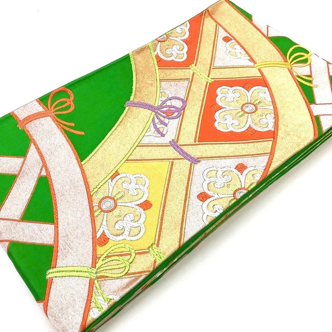 4297# Japanese Vintage Fukuro Obi Belt Kimono Fabric Silk Traditional Untailored　