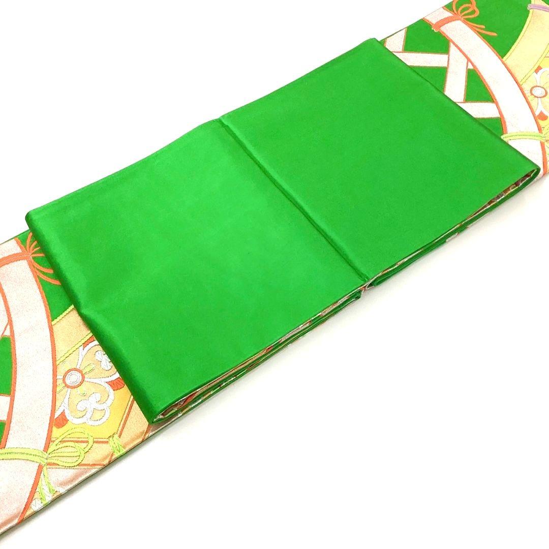4297# Japanese Vintage Fukuro Obi Belt Kimono Fabric Silk Traditional Untailored　