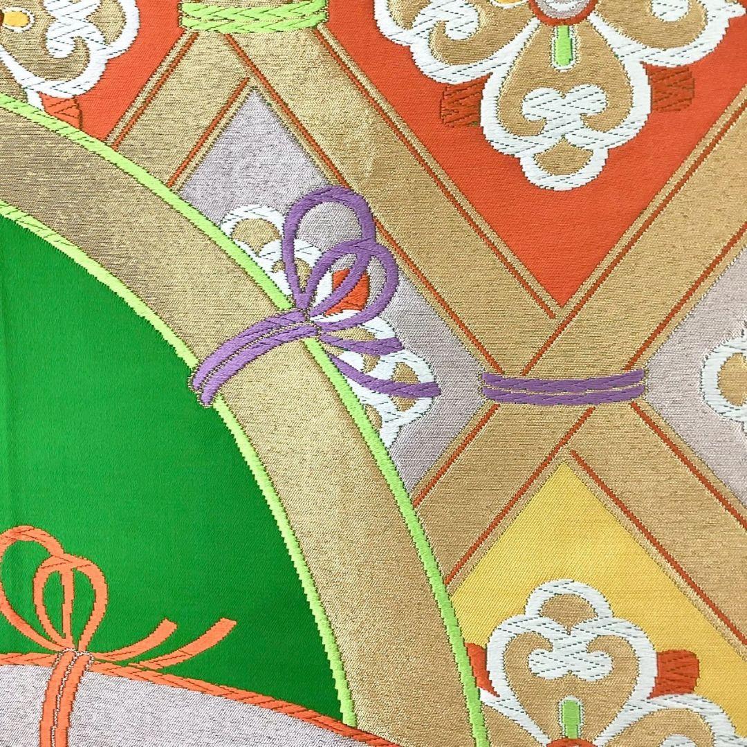 4297# Japanese Vintage Fukuro Obi Belt Kimono Fabric Silk Traditional Untailored　