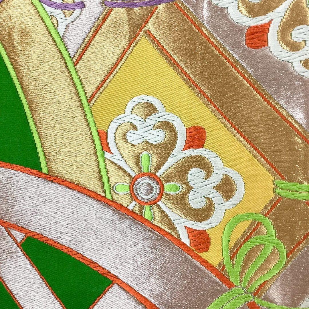 4297# Japanese Vintage Fukuro Obi Belt Kimono Fabric Silk Traditional Untailored　