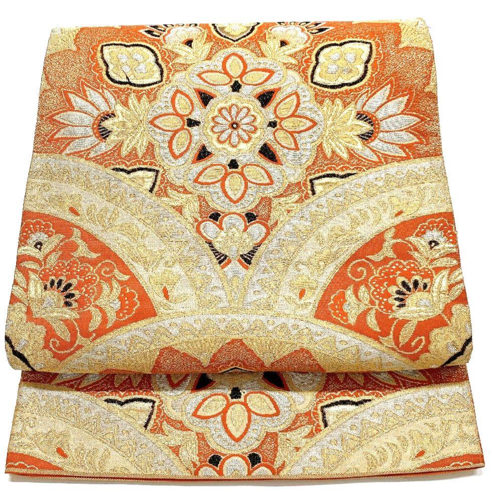 4499# Japanese Vintage Fukuro Obi Belt Kimono Fabric Silk Traditional