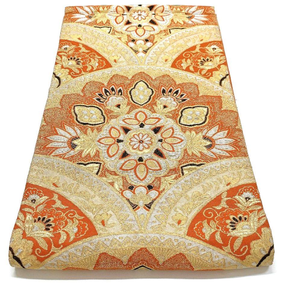 4499# Japanese Vintage Fukuro Obi Belt Kimono Fabric Silk Traditional