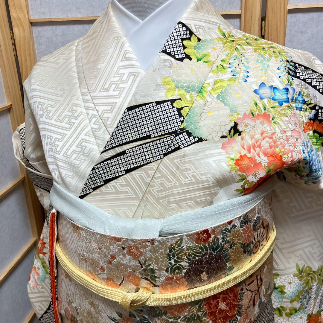 4426# Japanese Kimono Vintage Womens Silk Fabric Robe Kimono only sold