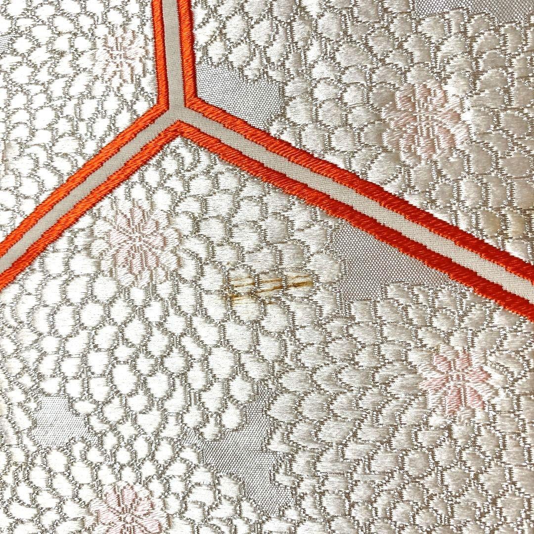 5372# Japanese Vintage Fukuro Obi Belt Kimono Fabric Silk Traditional Embroidery　