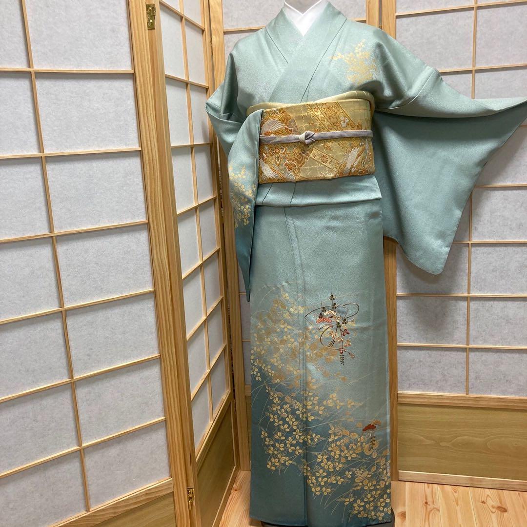 2276# Japanese Kimono Vintage Womens Silk Fabric Robe Kimono only sold
