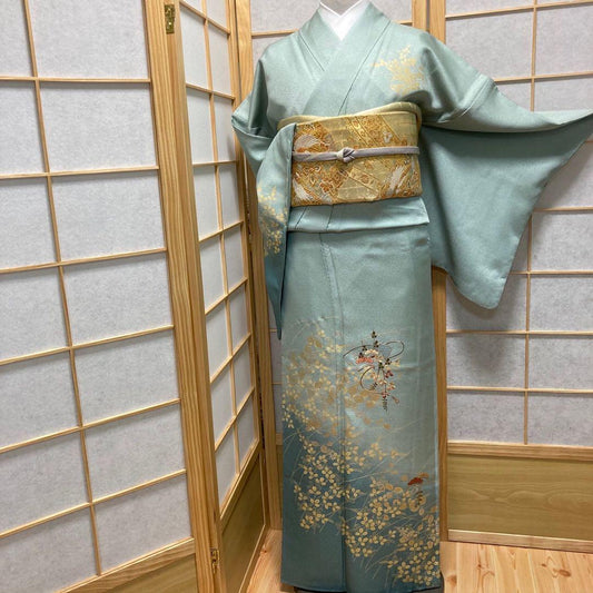 2276# Japanese Kimono Vintage Womens Silk Fabric Robe Kimono only sold