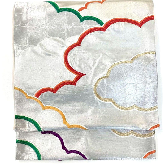 4773# Japanese Vintage Fukuro Obi Belt Kimono Fabric Silk Traditional Untailored　