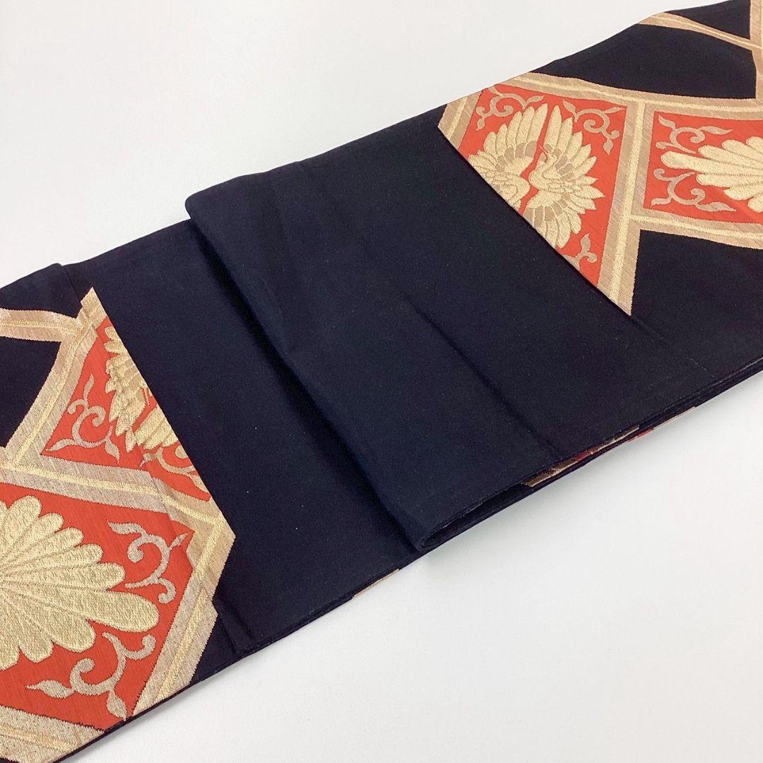 4262# Japanese Vintage Fukuro Obi Belt Kimono Fabric Silk Traditional Untailored
