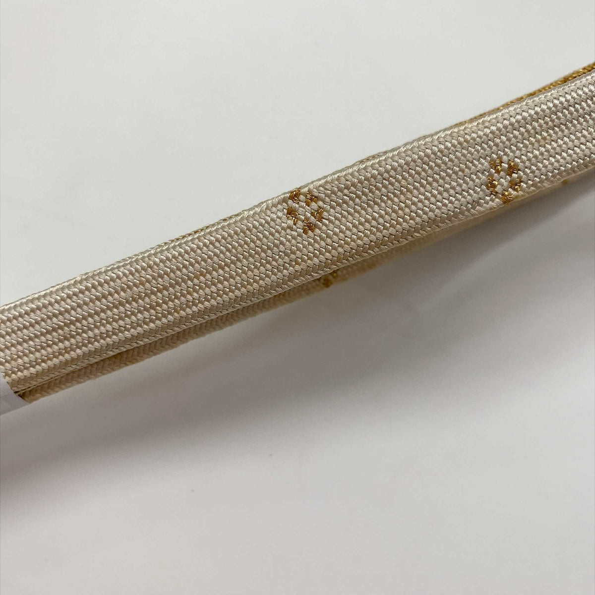［9295］帯締め 帯揚げ セット 霞文様 金糸 白 正絹 着物 帯絞め