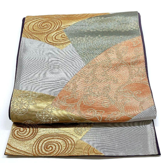 5057# Japanese Vintage Fukuro Obi Belt Kimono Fabric Silk Traditional