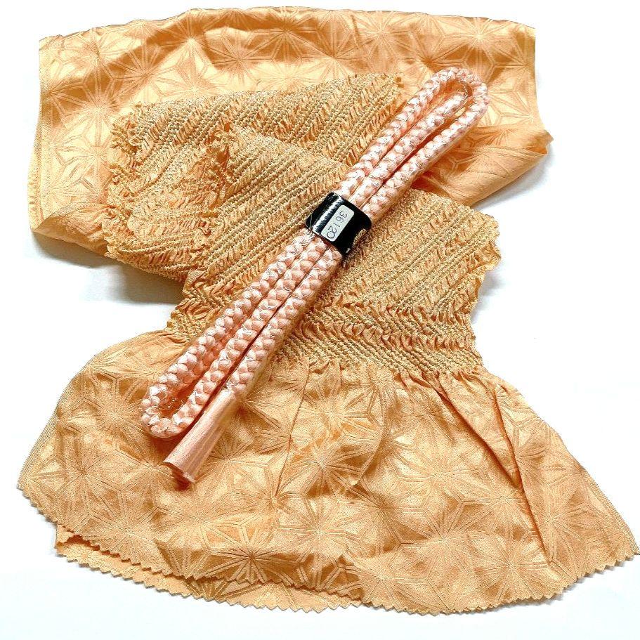 4656# Japanese Kimono Accessory Obiage and Obijime 2-piece Set Silk Shibori