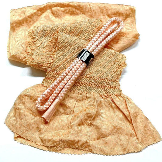 4656# Japanese Kimono Accessory Obiage and Obijime 2-piece Set Silk Shibori