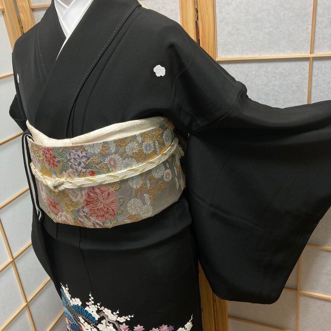 3110# Japanese Tomesode Kimono Vintage Womens Silk Fabric Robe Kimono only sold