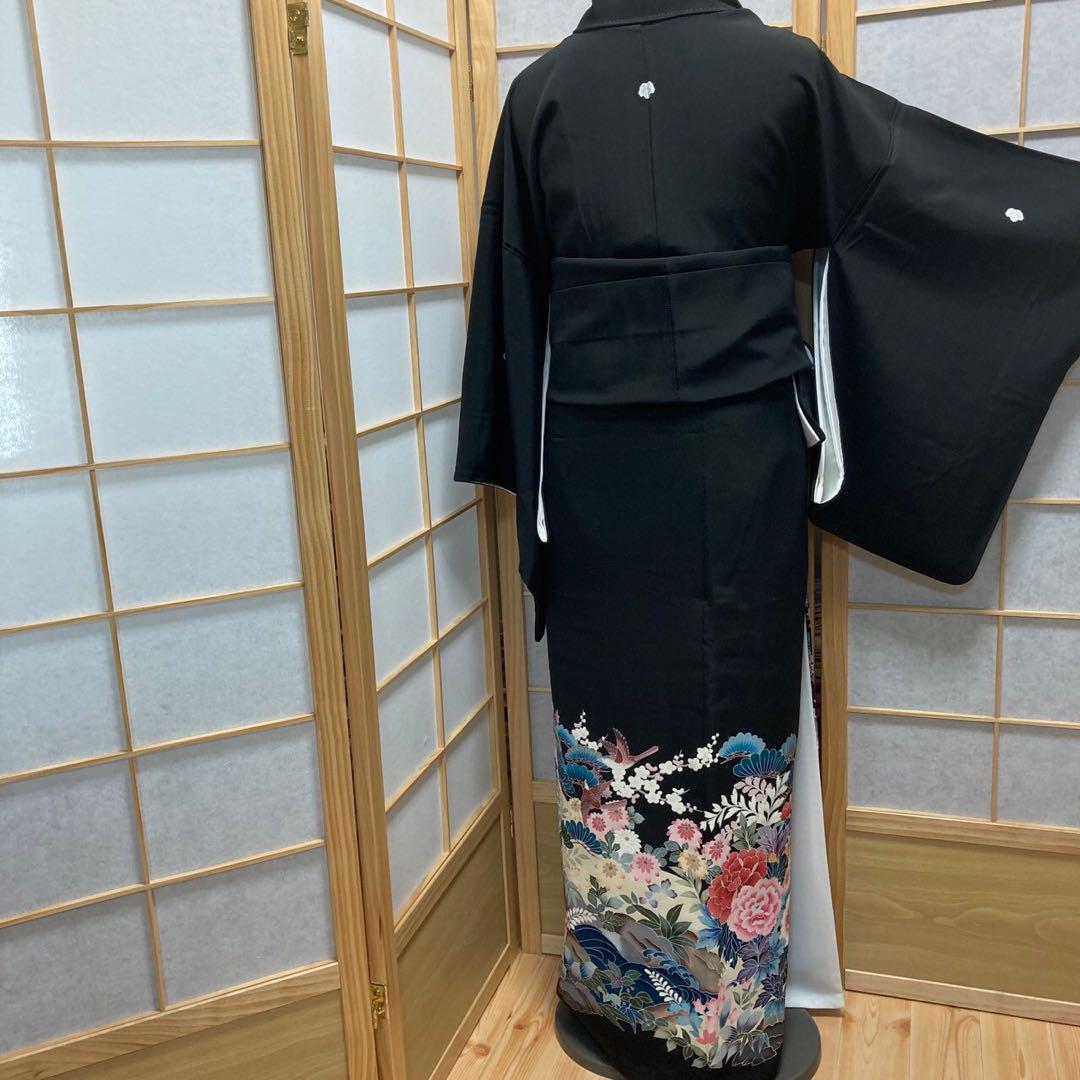 3110# Japanese Tomesode Kimono Vintage Womens Silk Fabric Robe Kimono only sold