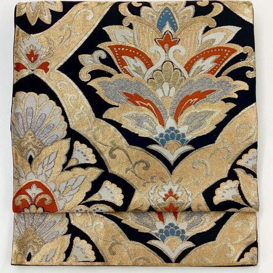 4960# Japanese Vintage Fukuro Obi Belt Kimono Fabric Silk Traditional Untailored