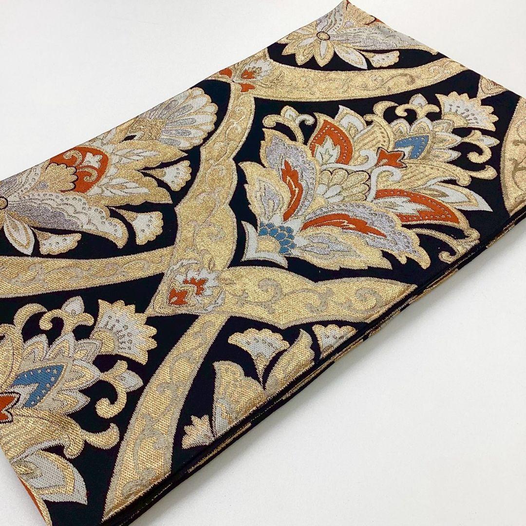 4960# Japanese Vintage Fukuro Obi Belt Kimono Fabric Silk Traditional Untailored