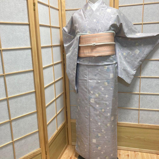 2888# Japanese Kimono Vintage Womens Silk Pongee Fabric Robe Kimono only sold