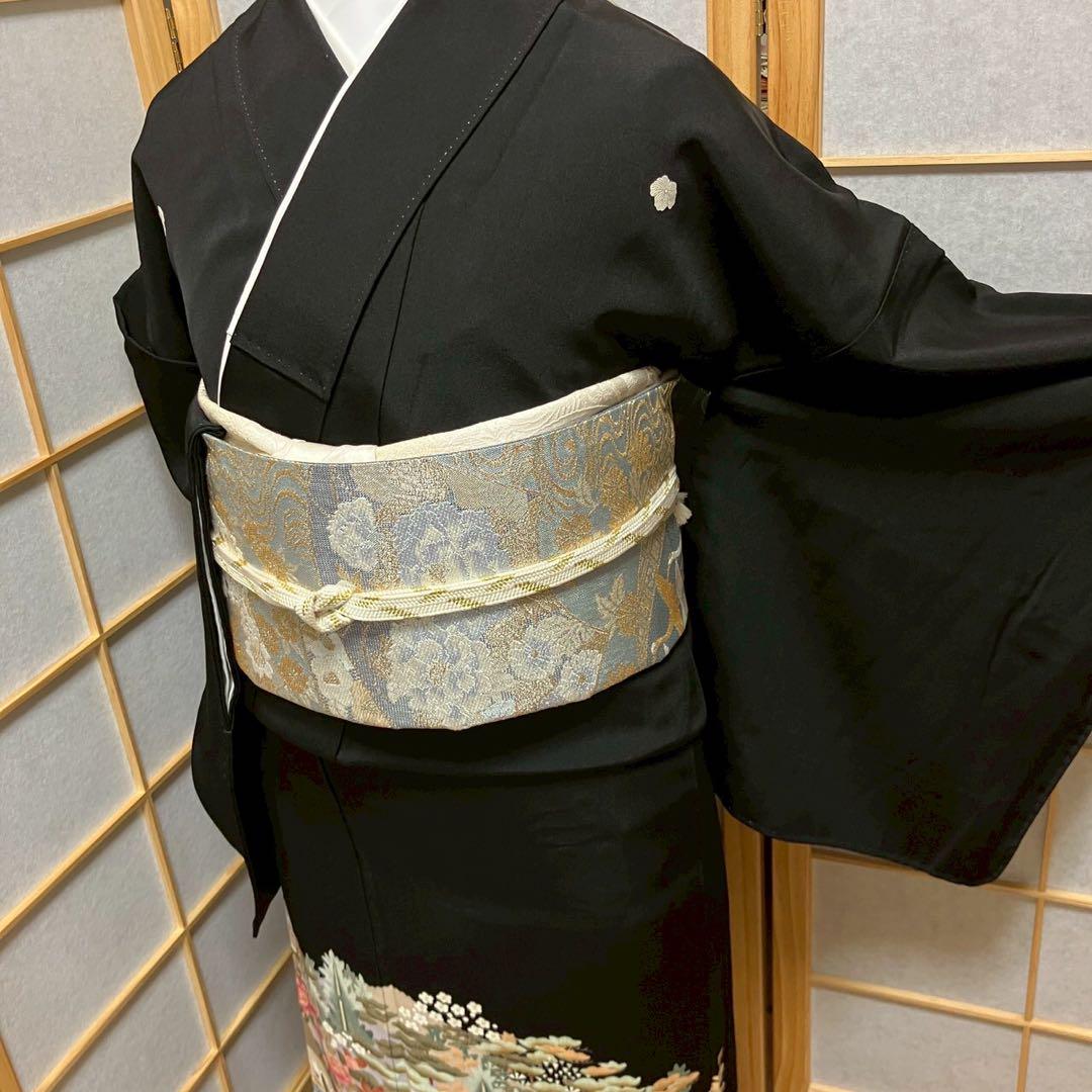 5479# Japanese Tomesode Kimono Vintage Womens Silk Fabric Robe Kimono only sold