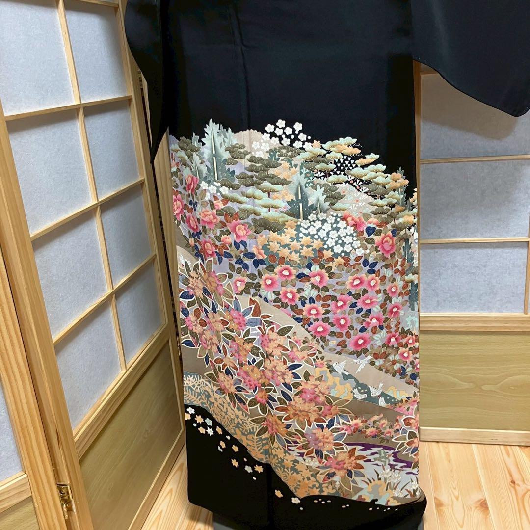 5479# Japanese Tomesode Kimono Vintage Womens Silk Fabric Robe Kimono only sold