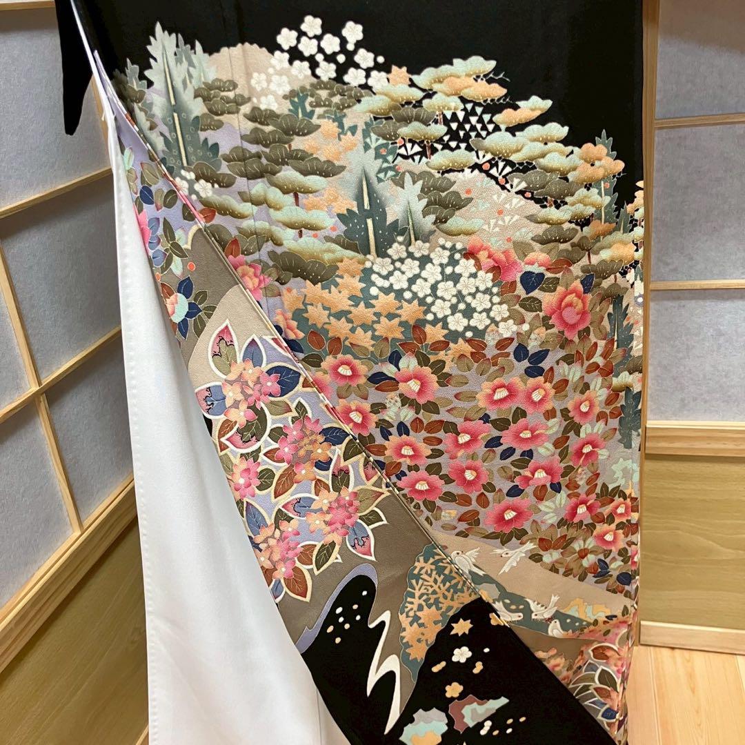 5479# Japanese Tomesode Kimono Vintage Womens Silk Fabric Robe Kimono only sold