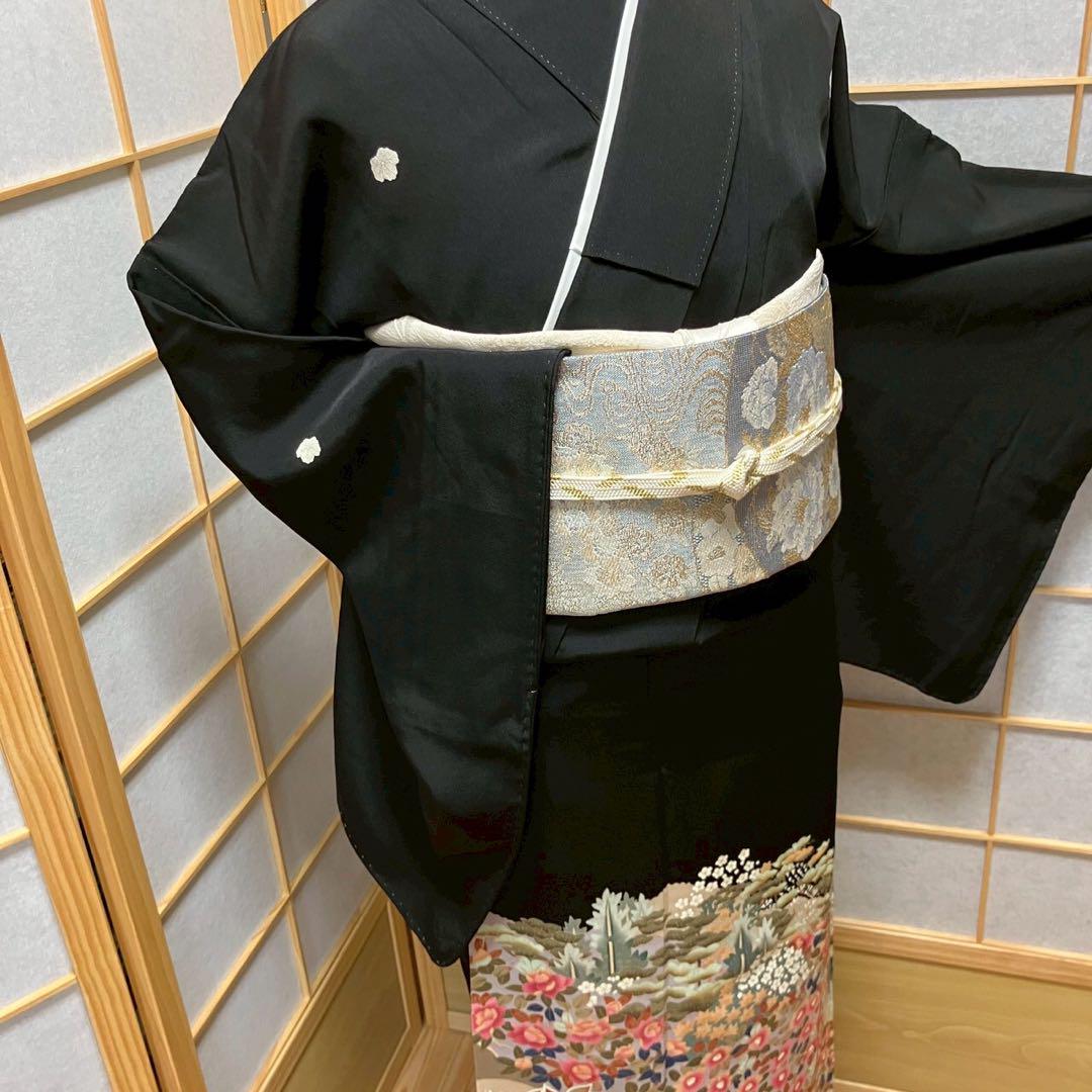 5479# Japanese Tomesode Kimono Vintage Womens Silk Fabric Robe Kimono only sold