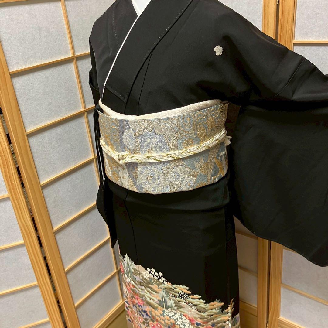 5479# Japanese Tomesode Kimono Vintage Womens Silk Fabric Robe Kimono only sold