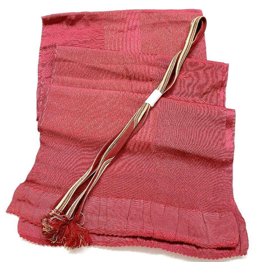 4555# Japanese Kimono Accessory Vintage Obiage and Obijime 2-piece Set Silk