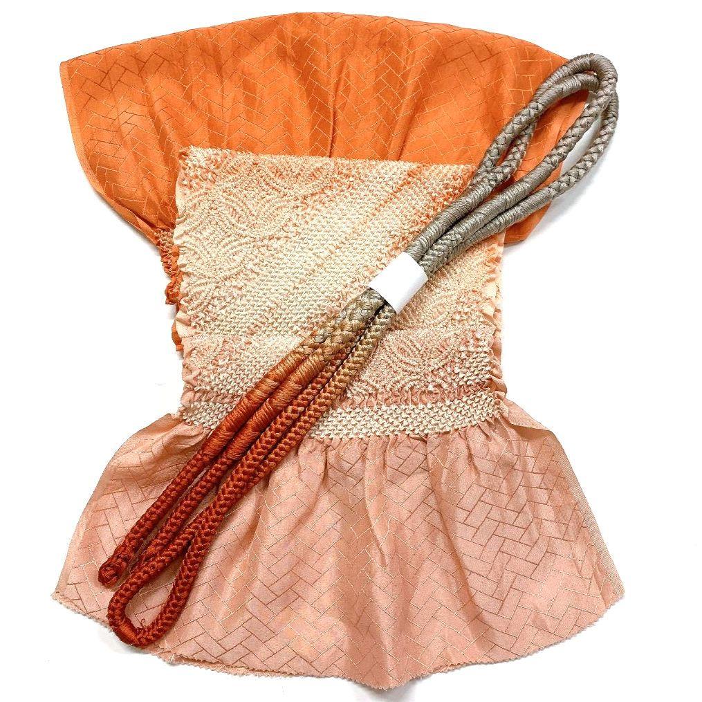 4663# Japanese Kimono Accessory Obiage and Obijime 2-piece Set Silk Shibori