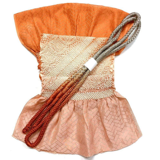 4663# Japanese Kimono Accessory Obiage and Obijime 2-piece Set Silk Shibori