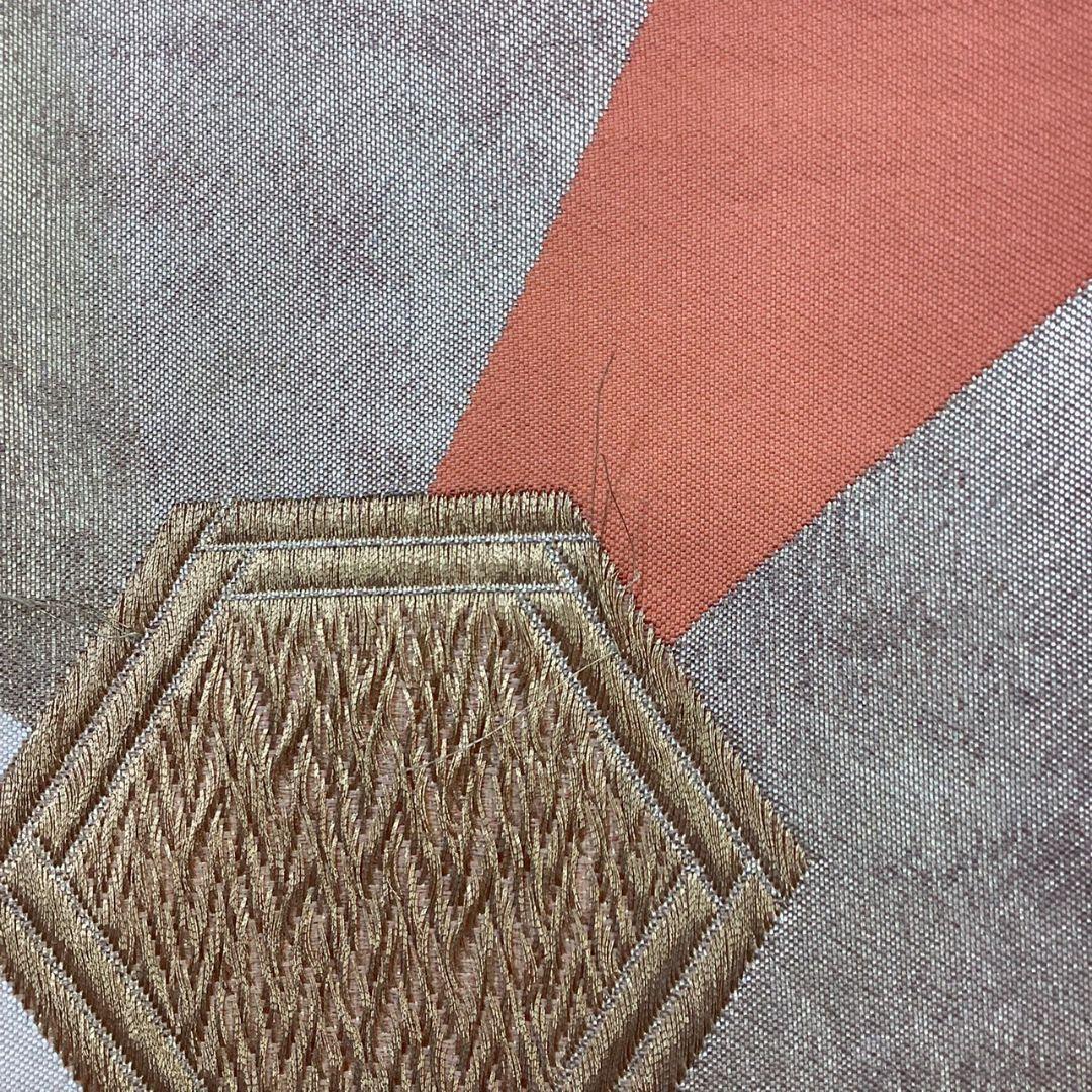 4984# Japanese Vintage Fukuro Obi Belt Kimono Fabric Silk Traditional Orange