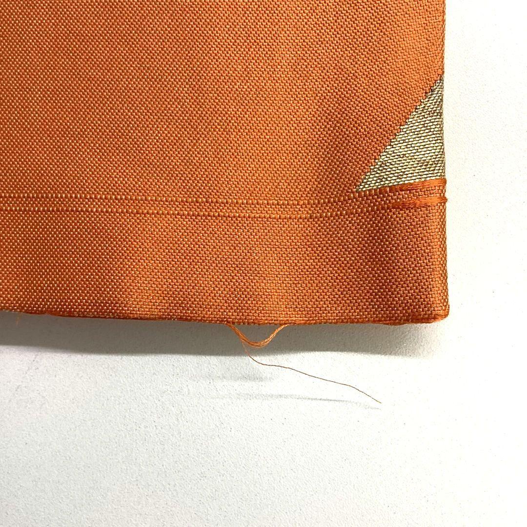 4984# Japanese Vintage Fukuro Obi Belt Kimono Fabric Silk Traditional Orange