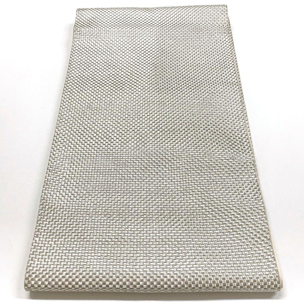 5048# Japanese Vintage Fukuro Obi Belt Kimono Fabric Silk Traditional Silver