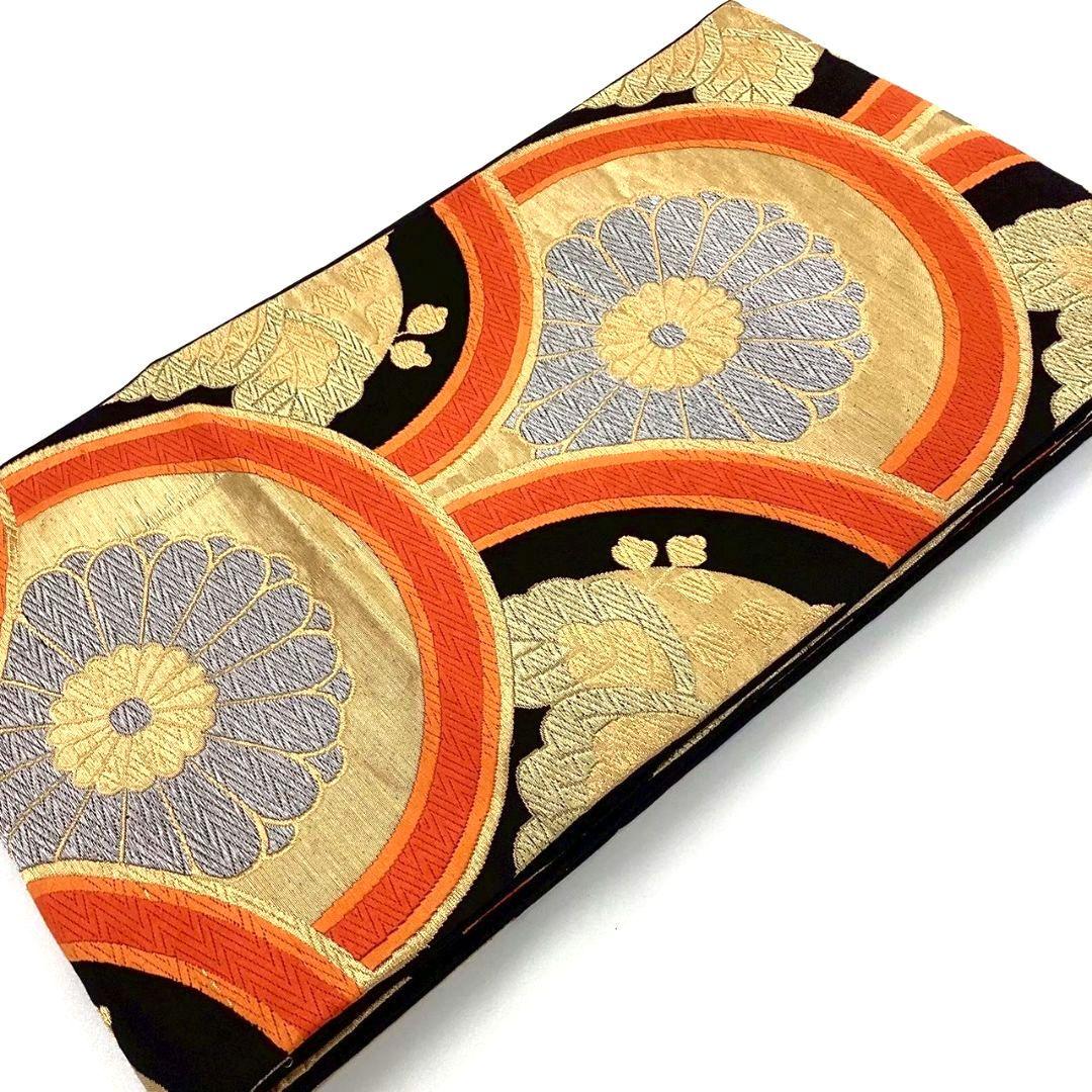 4708# Japanese Vintage Fukuro Obi Belt Kimono Fabric Silk Traditional Embroidery