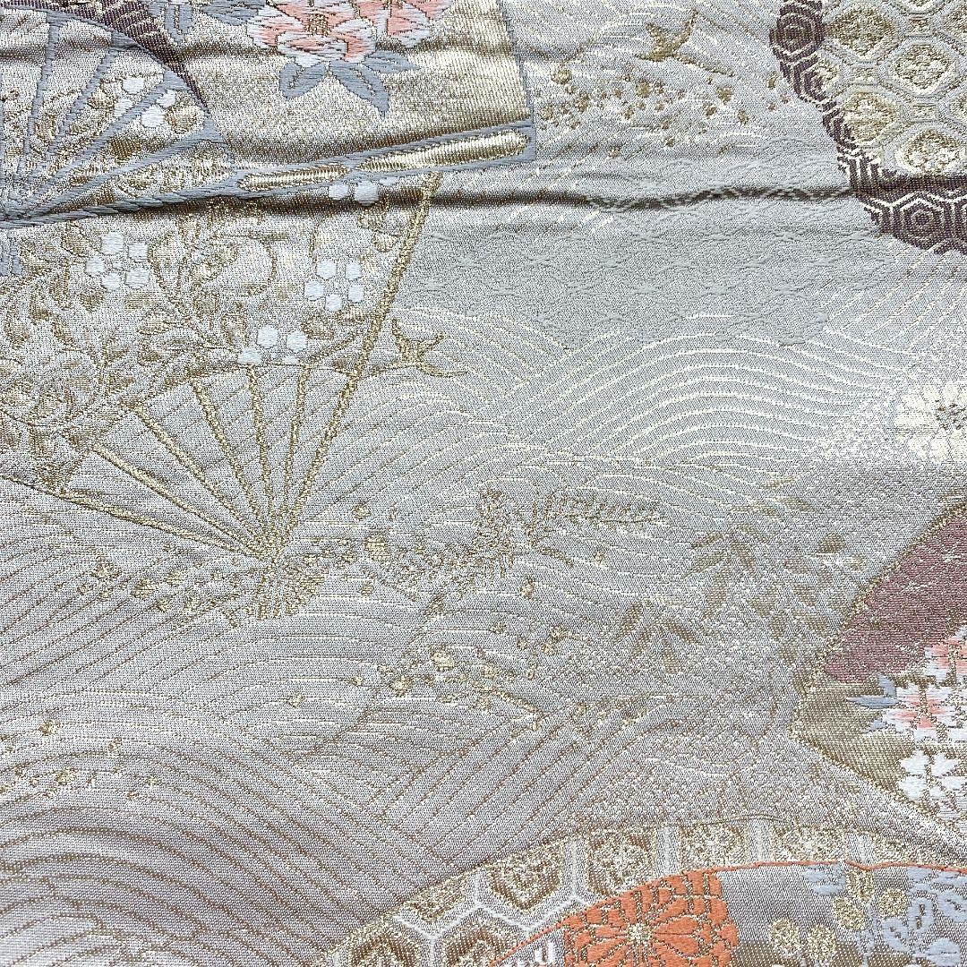 4072# Japanese Vintage Fukuro Obi Belt Kimono Fabric Silk Traditional