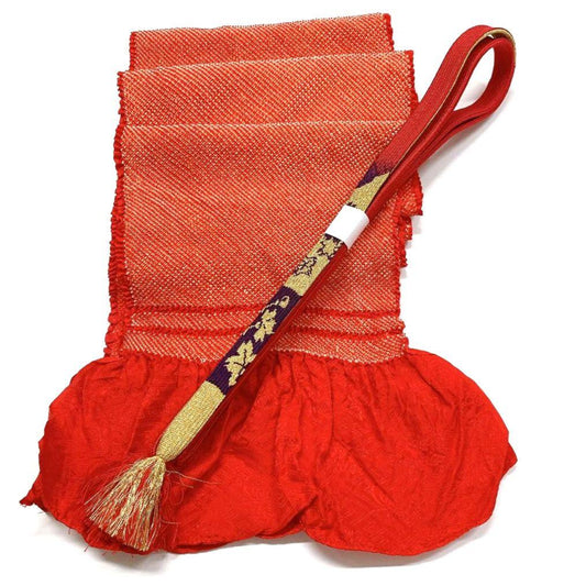 3892# Japanese Kimono Accessory Obiage and Obijime 2-piece Set Silk Shibori