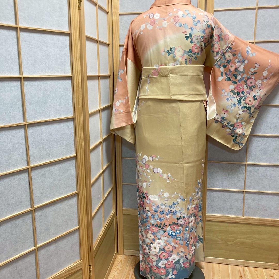 3929# Japanese Kimono Vintage Womens Silk Fabric Robe Kimono only sold