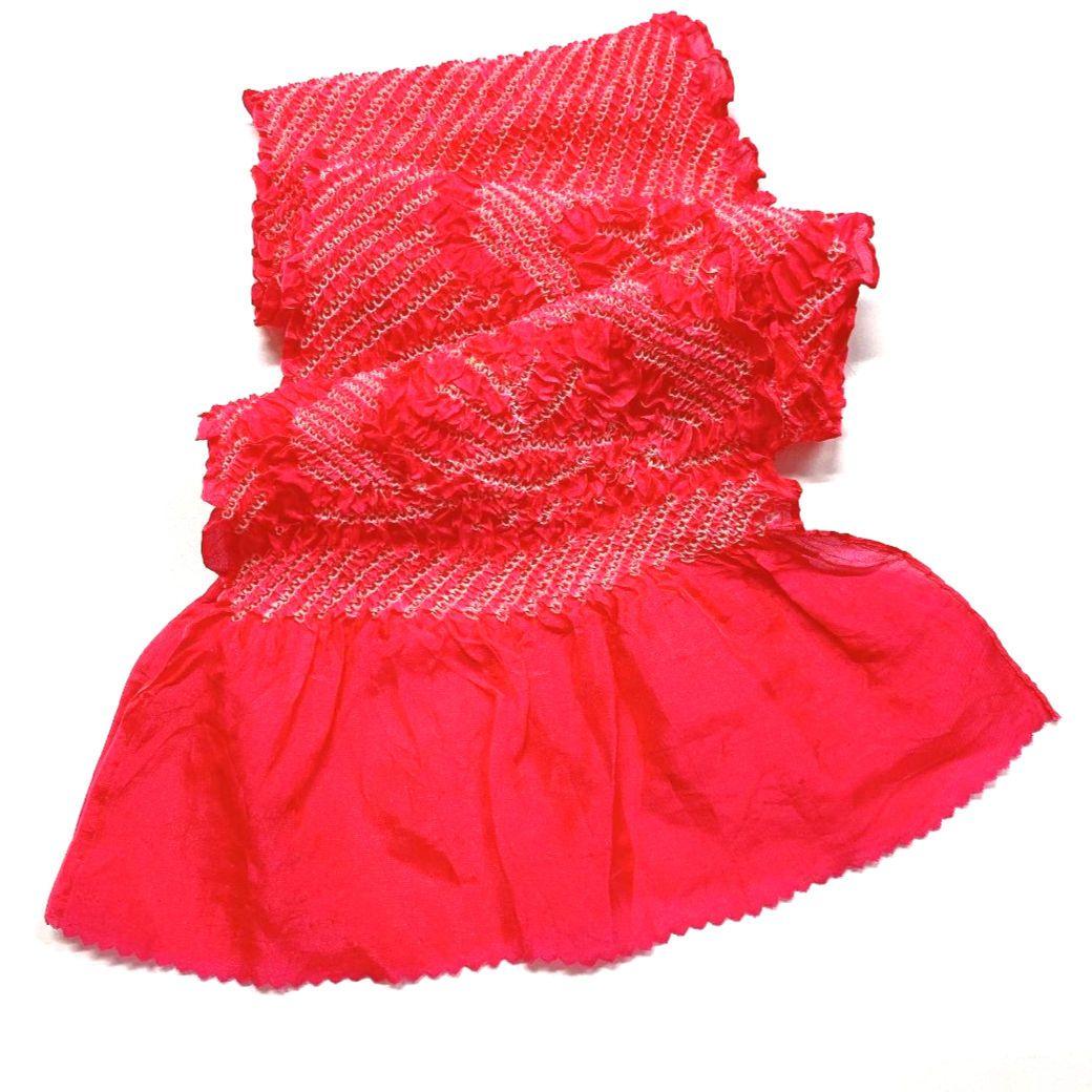 3376# Japanese Kimono Accessory Obiage and Obijime 2-piece Set Silk Shibori